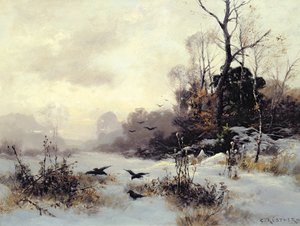 Corbeaux dans un paysage d